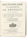BRISSON, MATHIEU-JACQUES. Dictionnaire Raisonné de Physique. 4 vols. in 3. 1781